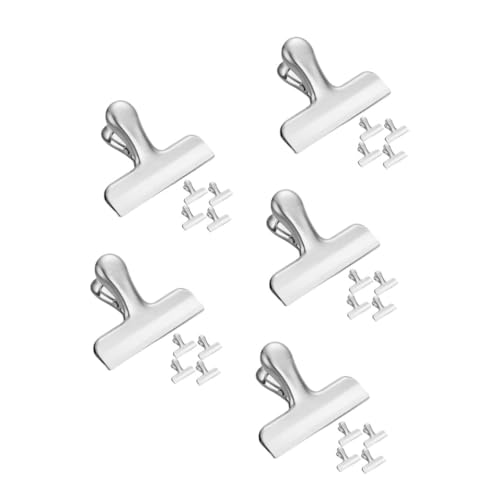 DIYEAH 5 Sätze Edelstahlclip Lebensmittelclip Aus Metall Küchenklammern Für Taschen Taschenclips Aus Edelstahl Binder Büroklammer Kaffeebeutel-clip Rostfreier Stahl Silver 5 Stück * 5 von DIYEAH