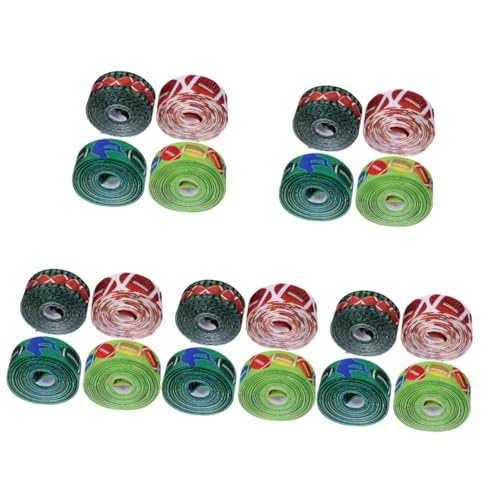 DIYEAH 5 Sätze Fußball-linienbänder Konfetti Strasssteine Mit Quasten Satinband Crimpen Lametta Seidenband Ribbon Band Mit Kugelmuster Gestaltetes Geschenkband Stoff Colorful 4 Rollen * 5 von DIYEAH