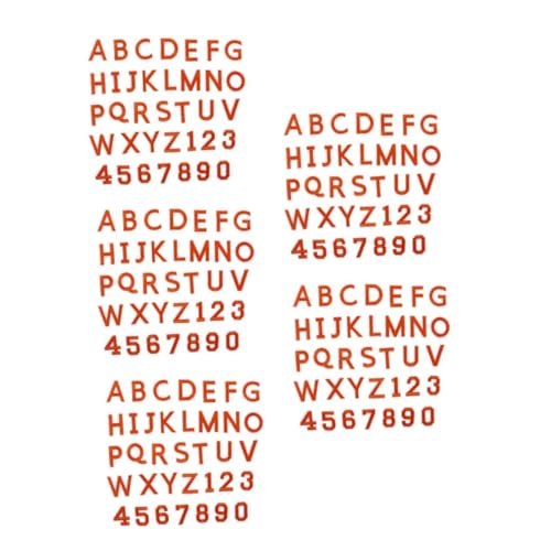 DIYEAH 5 Sätze Gestickte Aufnäher Stickerei Buchstaben Aufnäher Nummer Patches Zum Aufnähen Buchstaben-aufnäher Zum Aufbügeln Auf Jacken Hut-appliance-patch Stickgarn Orange 72 Stück * 5 von DIYEAH