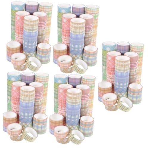 DIYEAH 5 Sätze Kariertes Washi Tape Pastell Studio Aufkleber Für Herstellung Abdeckband Zum Lackieren Klebeband Für Scrapbooking Sternpapierstreifen Japanisches Papier 60 Rollen * 5 von DIYEAH