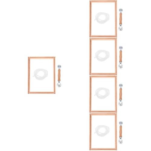 DIYEAH 5 Sätze Kreuzstichrahmen Stickrahmenständer Stickset mit Stickrahmen Zubehör Nähgarn zum Nähen Stickgarn-Kit Stickrahmen für DIY Kreuzstichständer gehäkelter Stickrahmen Holz Khaki von DIYEAH