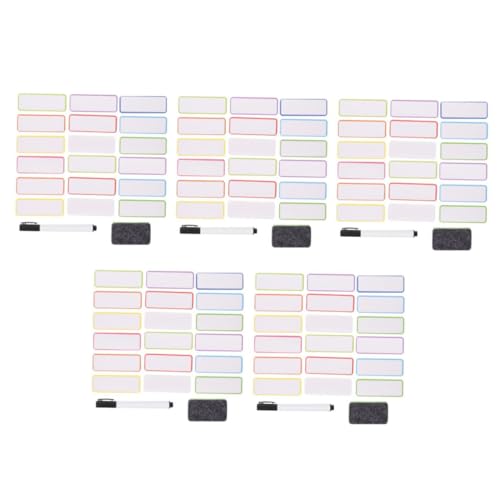 DIYEAH 5 Sätze Magnetisches Etikett Trocken Abwischbare Haftnotizen Mini-whiteboard Whiteboard-klebeband Magnetische Namensschilder Namensetiketten Magnetisches Material 60 Stück * 5 von DIYEAH