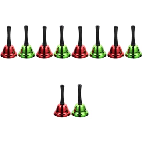 DIYEAH 5 Sätze Manuelle Restaurantglocke Glockenspiel Weihnachten Christmas Bells Weihnachtsglockendekoration Antike Handglocke Klimpern Weihnachtshandglocke Rufglocke Metall 2 Stück * 5 von DIYEAH