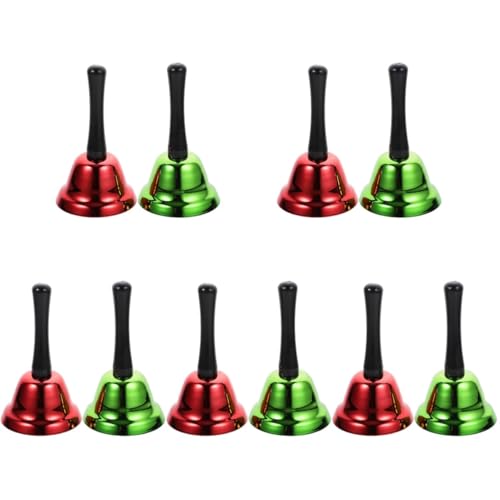 DIYEAH 5 Sätze Metallglocke Laute Handglocke Handrufglocke Servicerufklingel Tür Glockenspiel Weihnachten Christmas Bells Glocken Für Das Handwerk Esstisch Glocke Plastik 2 Stück * 5 von DIYEAH