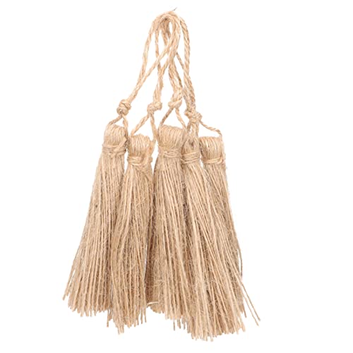 DIYEAH 5 Sätze Quasten Aus Natürlicher Jute Dekoweihnachten Dekoring Weihnachten Bindfäden Für Bastelarbeiten Sackleinen Quaste Jute-quasten Quasten Aus Juteseil Light Brown 5 Stück * 5 von DIYEAH