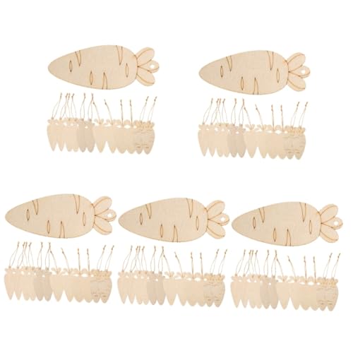 DIYEAH 5 Sätze Rettichholzspäne Basteln Für Ostern Basteln Zu Ostern Gesselschafftsspiele Diy-kits Bausätze Holzausschnitte Holzscheiben in Karottenform Hölzern Beige 36 Stück * 5 von DIYEAH