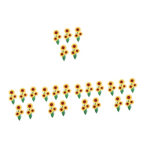 DIYEAH 5 Sätze Sonnenblumenfeld Wohnraumdeko Bügelbild Kleidungsflicken Dekorative Patches Aus Strass Kleiderflicken Selber Machen Cartoon-eisenflecken Polyesterfaden 5 Stücke * 5 von DIYEAH