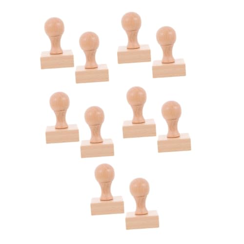 DIYEAH 5 Sätze Stempel Für Kinder Holz Stempel Holzblock Stempel Stempelwerkzeug Diy Stempel Holz Holzstempel Selber Machen Briefmarken Für Den Unterricht Hölzern Beige 2 Stück * 5 von DIYEAH