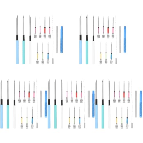 DIYEAH 5 Sätze Stickwerkzeuge Stanznadelwerkzeug Stricknadeln Perlen Bausatz Stoff Sticknadeln Nähgarn Stickerei-kits Bausätze Nähen Einfädler Häkelset Schlag-kit Reifen Metall von DIYEAH
