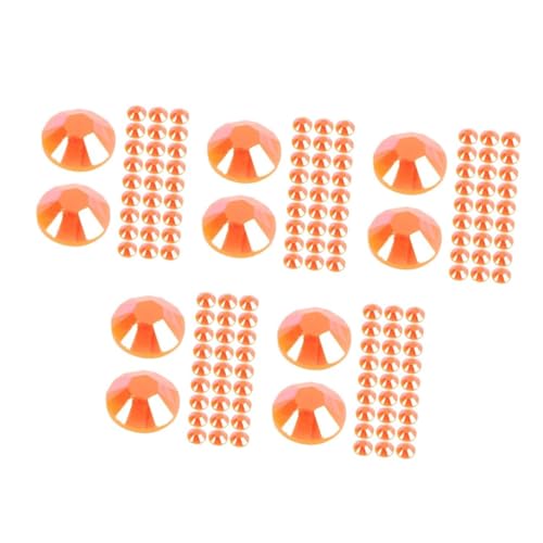 DIYEAH 5 Sätze Strass Mit Flachem Boden Glasperlen Harz-flatback-strass Orangefarbene Streifen-strasssteine Orangefarbene Strassperlen Strass Zum Basteln Strass Flatback 1000 Stück * 5 von DIYEAH