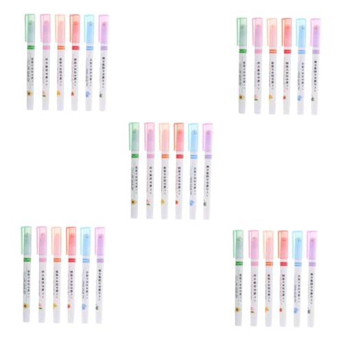 DIYEAH 5 Sätze Textmarker Permanentmarker Bunter Lackstift Grundlagen Studieren Farbstifte Marker Pinselspitze Schulmaterial Für Kinder Homeoffice-grundlagen Plastik 6 Stück * 5 von DIYEAH