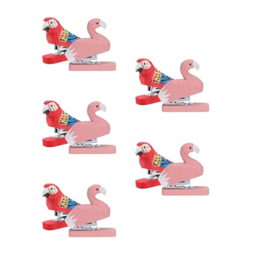 DIYEAH 5 Sätze Tierhefter Düsenausläufe Stickrahmen Revers Brosche Mit Rahmen Trendige Holzbindemaschine Cartoon-briefpapier Flamingo-hefter Eisen 2 Stück * 5 von DIYEAH