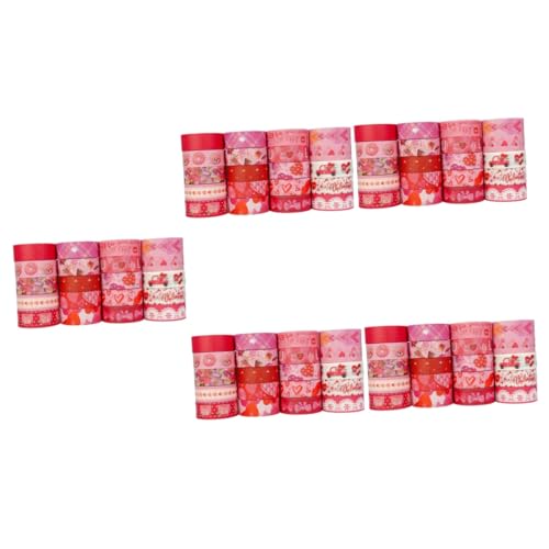 DIYEAH 5 Sätze Valentinstag-tape Stickers Aufkleber Roll Geburtstagsgeschenke Dekorative Klebebänder Pink Schrott Dekorationsband Diy Klebeband Papierklebebänder Selber Machen 20 Rollen*5 von DIYEAH