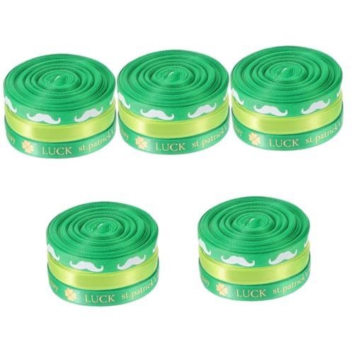 DIYEAH 5 Sätze Verpackungsband St. Patricks Day Hüte St. Patricks Day Kleid Autoband Ribbon Bandfeile St Patricks Day Band Geschenkband Zum Verpacken Von Geschenken Polyester 3 Rollen * 5 von DIYEAH