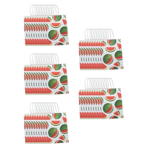 DIYEAH 5 Sätze Wassermelonen-gastgeschenke Fruchtgeburtstagsdekoration Sommerfrucht-goodie-bags Papiertüten Für Obst Papiertüte Wassermelone Wassermelonenbeutel Kraftpapier 12 Stück * 5 von DIYEAH