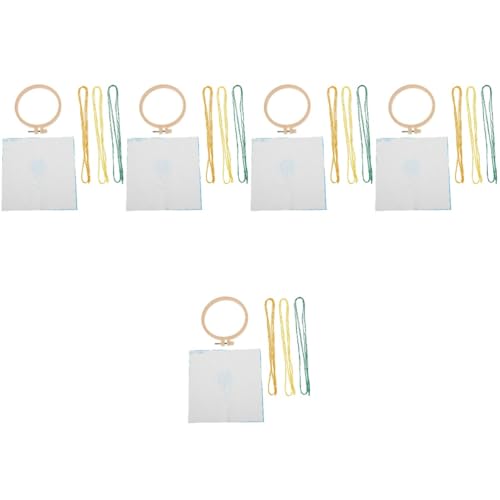 DIYEAH 5 Sätze embroidery set Aufkleber für Zubehör Wabenaufkleber Kleiderbügel Schmuck bestickte Häkelarbeit Glitzerabzeichen Nähen Sticksets für Anfänger Stickerei DIY-Material Plastik von DIYEAH