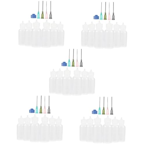 DIYEAH 5 Sets Spenderflasche Haarölflasche Anwendungsflasche Spitzenapplikatorflasche Nadelflasche Nadelspender Quetschflasche Praktische Applikatorflasche Aus Kunststoff von DIYEAH