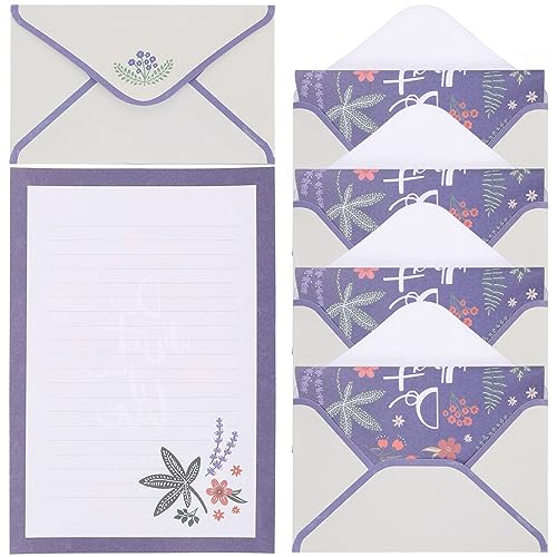 DIYEAH 5 Sets Wunderschönes Briefpapier Set Mit Blumenmuster Retro Briefpapier Briefpapier Umschläge Briefbedarf A5 Liniertes Druckpapier Vintage Umschläge Vintage Briefpapier von DIYEAH