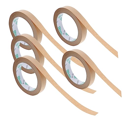 DIYEAH 5 Stk Klebeband aus Kraftpapier Produkte wasserdichtes Dichtungsband Versandklebeband mit Spender packing tape paketband gummierte Verpackungsbänder Verpackung Transportband von DIYEAH