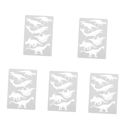 DIYEAH 5 Teiliges Dinosaurier Zeichenvorlagen Set Dinosaurier Ausschnitte Großer Karton Halloween Schablonen Dinosaurier Aufkleber Wiederverwendbare Schablonen Gesichtsbemalungs von DIYEAH