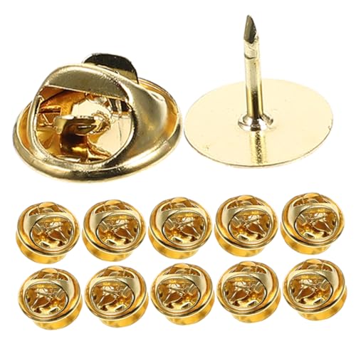 DIYEAH 50 Sätze Hutzubehör Pin-backs-verriegelung Pin-backing-verriegelung Broschenrücken Reversnadel-rückseiten Brosche Kupplung Abzeichen Sichern Halterverschluss Golden Eisen von DIYEAH