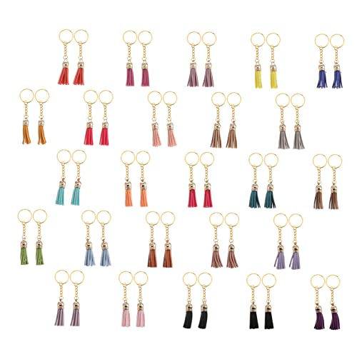 DIYEAH 50 Stück Lederquasten DIY-Zubehör Tassel-Anhänger für Schlüsselanhänger-Zubehör Schlüsselanhänger-Bastelset Partygeschenke Mini keychain DIY zubehör Schlüsselring mit Quaste von DIYEAH