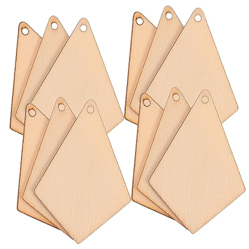 DIYEAH 50 Stück Partei-Ohr-Dekor Anhänger lässiger Schmuck Träne geometrisch geformte Ohrringe Ohrschmuck geometrische ohrringe kolczyki damskie Ohr Zubehör Holz Ohrhänger Bambus Beige von DIYEAH