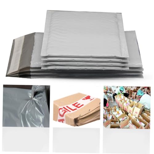 DIYEAH 50 Stück Posttasche Gepolsterte Mailer Gepolsterter Versand Metallische Versandtaschen Luftpolstertaschen Briefumschläge Mailer Mit Selbstverschluss Poly Mailer Umschläge Grey von DIYEAH