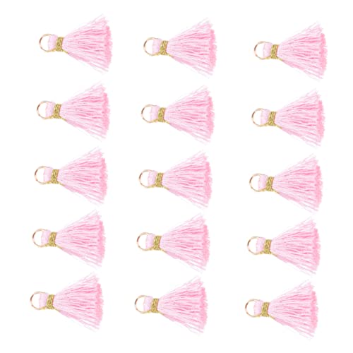 DIYEAH 50 Stück Quaste Anhänger dekorative Quasten Lesezeichen Quasten DIY Quaste kleine Seidenquasten Reize home decoration quasten für lesezeichen Fan-Anhänger Quaste für DIY Rayon Rosa von DIYEAH