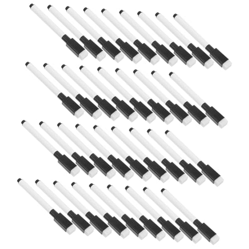 DIYEAH 50 Stück Whiteboard-hersteller Zum Trockenlöschen Trockenlöschmarker Für Den Haushalt Tragbare Whiteboard-marker Löschbare Markierungen Bürstenkopf Aus Polyester-chemiefaser Black von DIYEAH