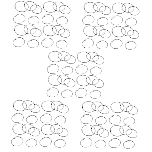 DIYEAH 500 Stk Bindering Buchklammerringe Clipringe Notebook-ring Schlüsselanhänger Schlüsselanhänger Loser Blattring Flashcard-ringe Schlüsselringe Heftklammern Ringbücher Silver Eisen von DIYEAH