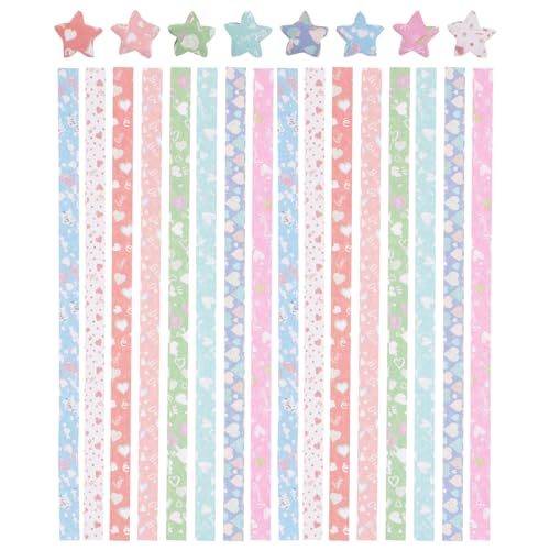 DIYEAH 540 Teiliges Origami Papier Set Origami Sternpapier Origami Papierstreifen DIY Sternstreifen Farbiges Origami Papier Festival Faltpapier Sterne Papier DIY von DIYEAH