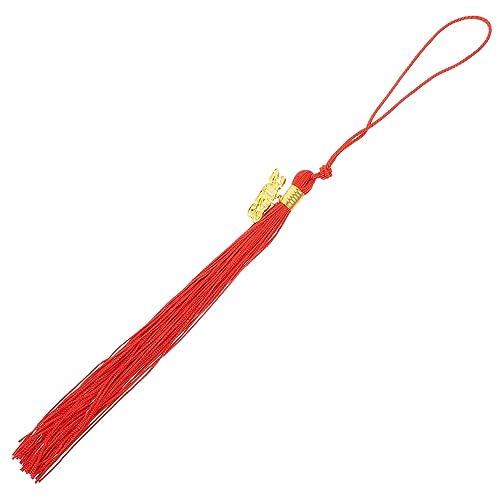 DIYEAH 5St Abschluss Quaste abschlussfeier graduation cap Abschlussmütze Abschlussdekoration Meister Hut matte Abschlusskappe Hut Quasten graduierung hut zubehör quasten Legierung rot von DIYEAH