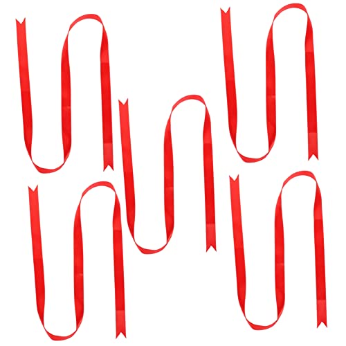 DIYEAH 5St Abschlussband Bänder Fransenband trimmen bündeln schwarzes Band ribbon bandfeile partydeko einschulung geschenkpakete DIY handwerk machen band Urlaubsgeschenkband Polyester rot von DIYEAH