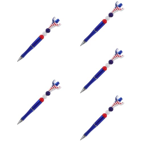 DIYEAH 5St Flaggenstift aus Silikon schwarze Kugelschreiber Schule Stift graviert Tipp Amerikanische Flagge Stift Perfekte Verarbeitung Gel Stift Neutralstift Studenten Gelstift Kieselgel von DIYEAH