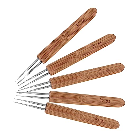 DIYEAH 5St Furchtbarer Flechter Häkelnadel-Etui Haarwebnadel Haarnadel Haken Zöpfe haar styling set braid tool Haar Flechten Werkzeugset Dreadlocks stricken häkeln Friseurwerkzeug Holz von DIYEAH