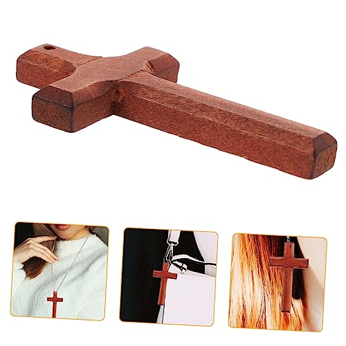 DIYEAH 5St Kreuzanhänger aus Holz zum Selbermachen handmade anhänger schutzamulett holzgeschenke Dekoration Jade Reben DIY Schlüsselanhänger zum Aufhängen Schlüsselanhänger-Zubehör Brown von DIYEAH