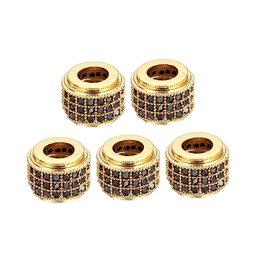 DIYEAH 5St Metallperlen beads for jewellery gold beads Stilvolle Schmuckperlen Schmuckherstellungszubehör große Perlen Tonperlen-Armband-Kit Schmuckherstellung aus Perlen Golden von DIYEAH