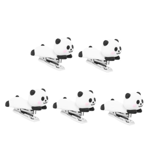 DIYEAH 5St Panda-Hefter Mini-Tischhefter Hefter mini Hefter süß Hefter für Panda-Schreibtischzubehör Hefter im Klassenzimmer studentischer Hefter Mini-Hefter weiches Gummi von DIYEAH