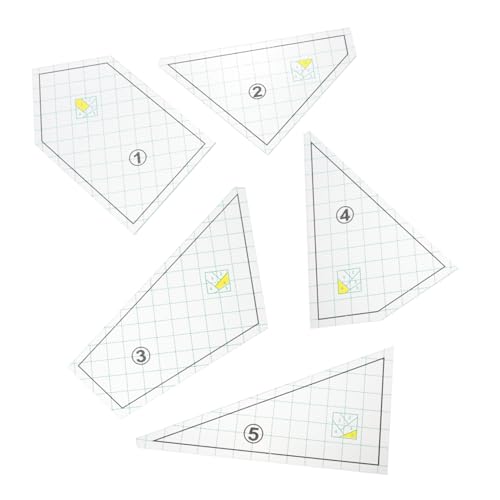 DIYEAH 5St Patchwork-Lineal sewing pattern sewing ruler quiltlineal Schneiderlinealset Schneiderhilfsmittel Nählineal klares Lineal Quilt-Lineal Quilt-Vorlagen Lineale nähen Plastik von DIYEAH