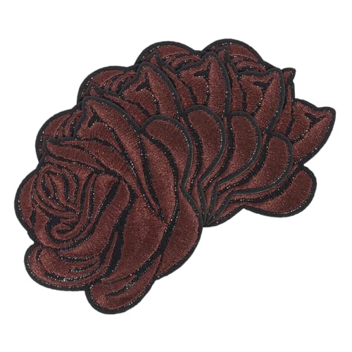 DIYEAH 5St Rosenbeet bügel patches Stoff Aufnäher zum Aufbügeln für Hüte gestickte Aufnäher Flecken Aufkleber bügeln kleine Flicken zum Aufbügeln lustige Patches Patch-Hut Baumwolle Brown von DIYEAH