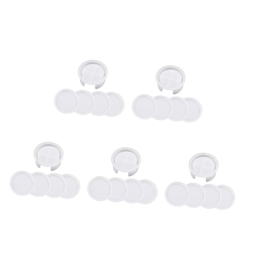 DIYEAH 5sets Untersetzer Silikonform Silikon-untersetzerformen Für Harz Runde Untersetzer-harzformen Silikonformen Für Epoxidharz Schalenformen Für Epoxidharz Weiß Kieselgel 5pcs*5 von DIYEAH