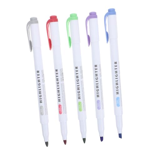 DIYEAH 5st Doppelseitiger Textmarker Ästhetische Highlighter Textmarker Süß Farbmarker Doppelstifte Schicker Stift Doppelkopf-farbstift Schicke Marker Doppelseitige Markierungen Plastik von DIYEAH