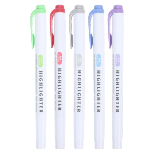 DIYEAH 5st Doppelseitiger Textmarker Marker Mit Doppelspitze Flüssige Textmarker Farben Textmarker Ästhetische Highlighter Textmarker Für Die Schule Fluoreszierender Stift Plastik von DIYEAH