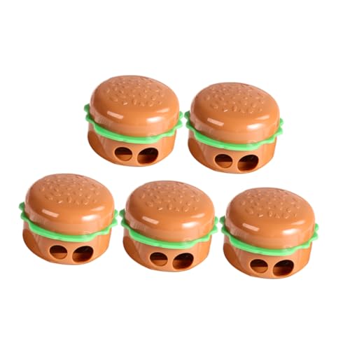 DIYEAH 5st Hamburger-bleistiftspitzer Schulbedarf Groß Manuelle Bleistiftspitzer Massenschärfer Bleistiftspitzer Kinder Bleistiftspitzer Masse Manueller Bleistiftspitzer Brown Abs von DIYEAH