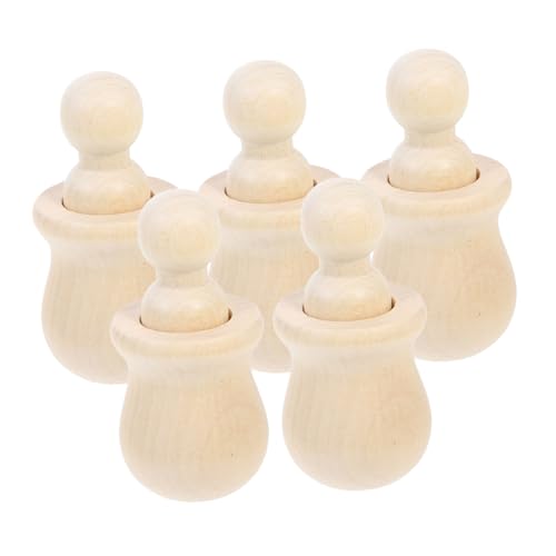 DIYEAH 5st Puppen-holzglas-set Leere Holzpflockpuppe Bastelset Für Holzpuppen Unbemalte Puppen Aus Holz Holzpuppen-malset Blanko-peg-puppen Aus Holz Holzpflockmenschen Hölzern Khaki von DIYEAH