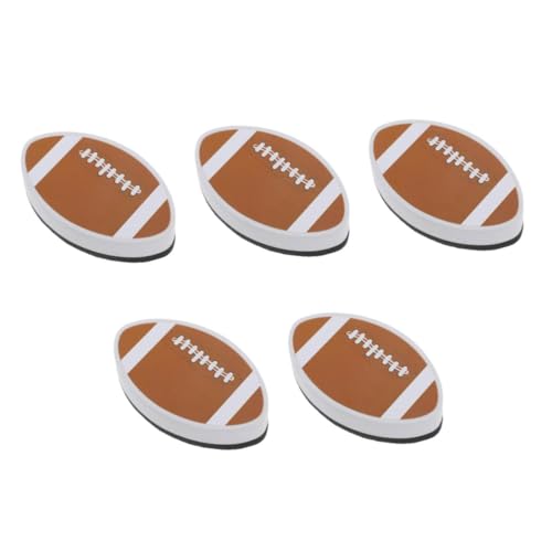 DIYEAH 5st Rugby-radiergummi Radiergummis Für Weiße Tafeln Trocken Abwischbare Radiergummis Mini-whiteboard-radierer Trocken Abwischbare Tücher Trockenradiergummi-cartoon Brown Magnet von DIYEAH