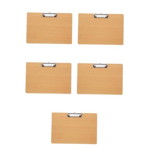 DIYEAH 5st Schreibblock-clip Klemmbrett-clip Bau-zwischenablage Klemmbrett Für Den Bürogebrauch Zwischenablage-büro Kleines Klemmbrett Layout-zwischenablage Zwischenablageordner Khaki Mdf von DIYEAH