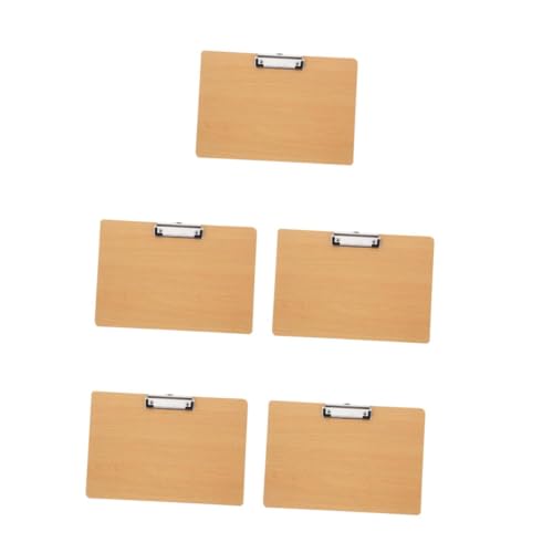 DIYEAH 5st Schreibblock-clip Mini-klemmbretter Stehendes Klemmbrett Klemmbretter Aus Holz Organisator Für Papierakten Büro-klemmbretter Dokumentenorganisator Bürobedarf Malbrett Mdf Khaki von DIYEAH