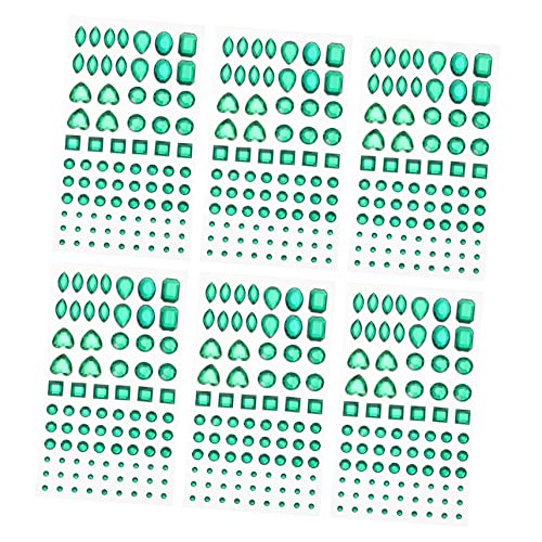 DIYEAH 6 Blätter Diy-diamant-aufkleber Edelstein Geformte Strasssteine Gesichtsschmuck Rote Strasssteine ​​zum Basteln Diamanten Große Strasssteine ​​zum Basteln Green Plastik von DIYEAH